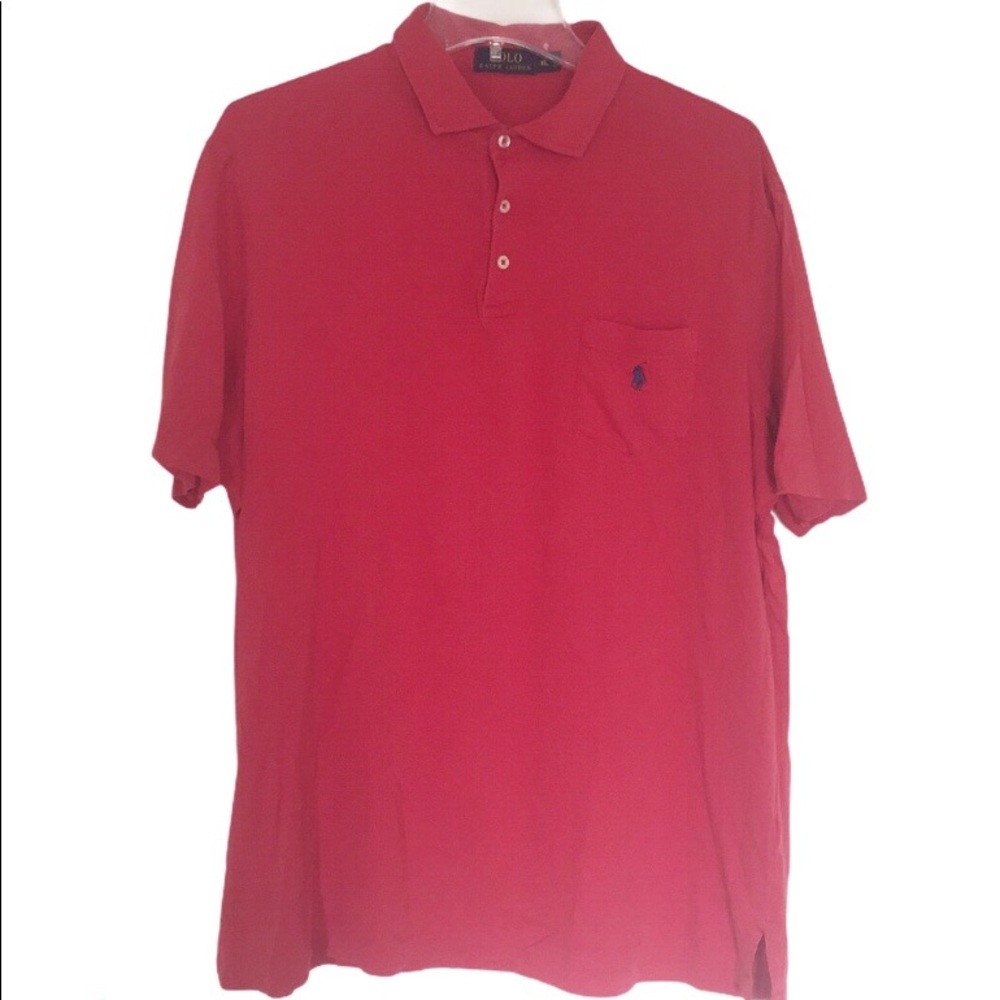Men Ralph Lauren Polo Shirt XL Red